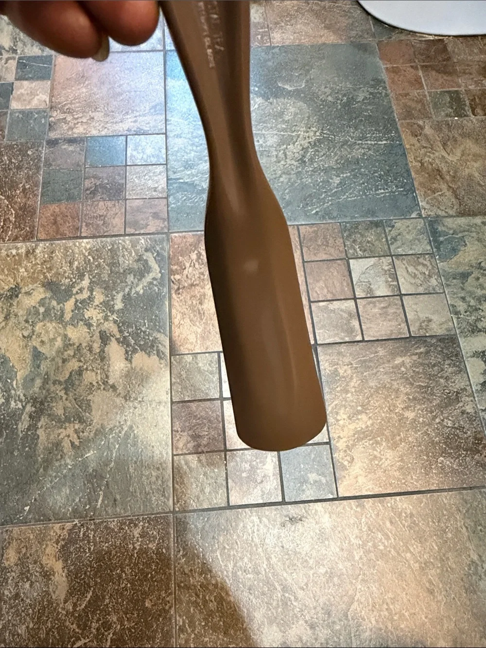 Gucci Brown Shoe Horn with Gold GUCCI Lettering